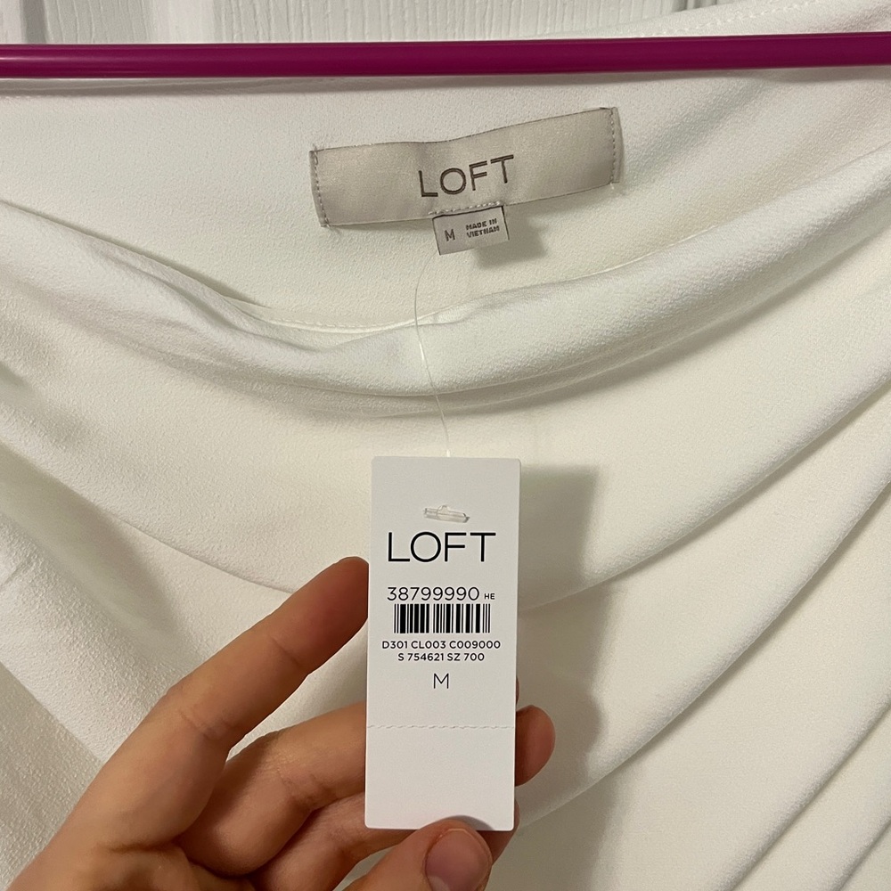 NWT Ruched White Cami - Boat Neck - Picture 4 of 6